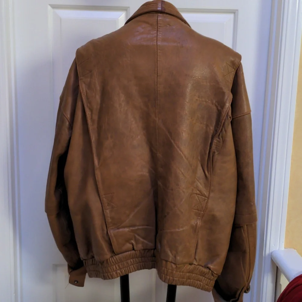 Vintage Leather Coat Jacket